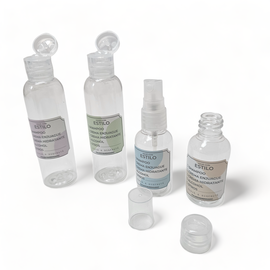 NECESER SIMIL NEOPREN + STICKERS + ATOMIZADOR + FRASCO CH + 2 FRASCOS GRANDES - AEROPUERTO